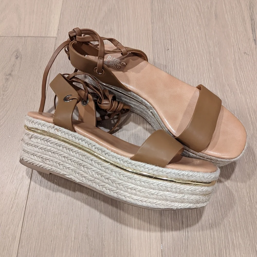 Women's Tan and Brown Espadrille Sandals